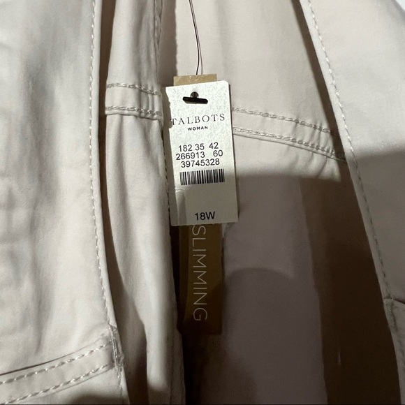 Talbots Heritage Straight Khaki Pants Off White Size 18W NWT Office Careerwear - Picture 4 of 7
